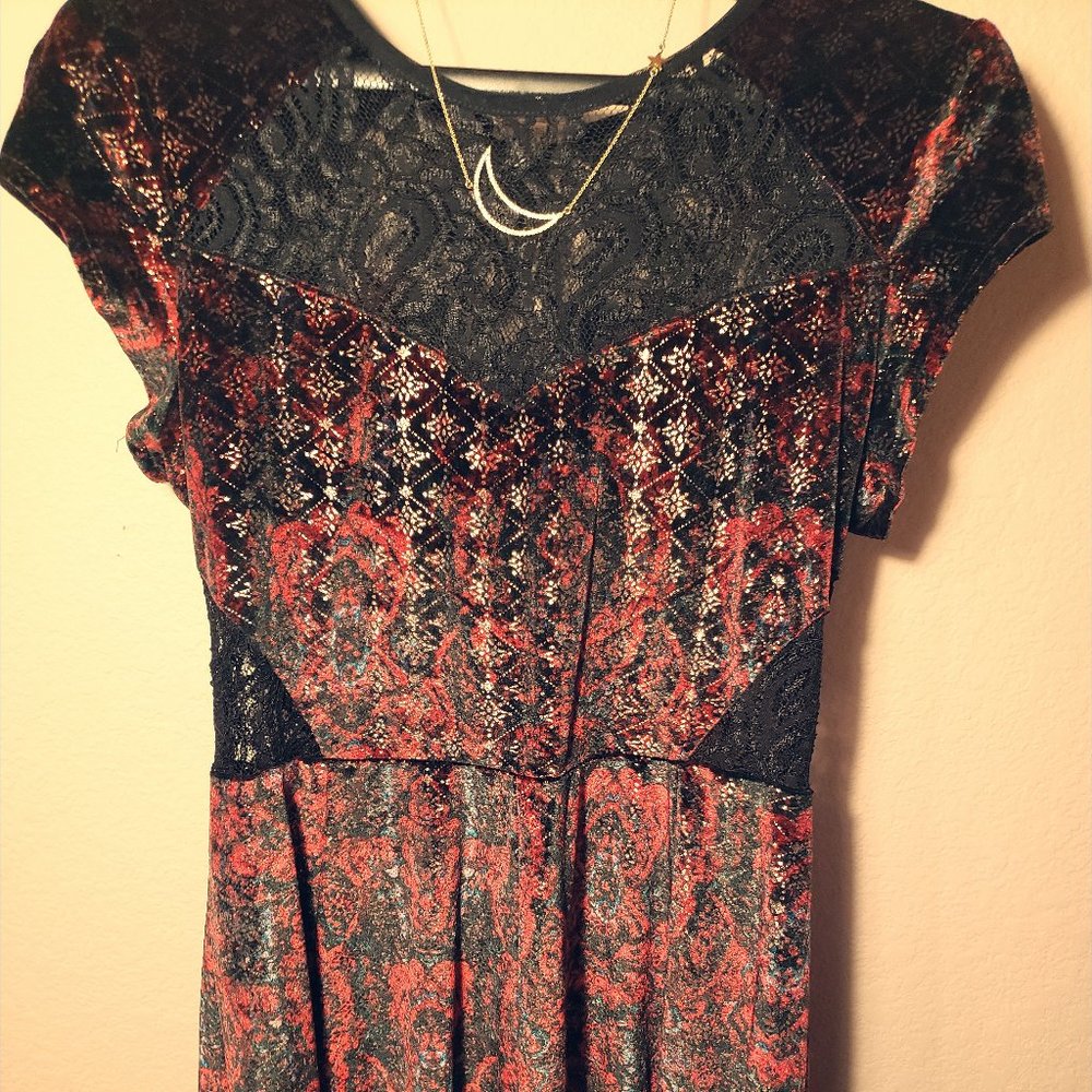 Velvet Burnout Ecote Urban Outfitters Skater Dress